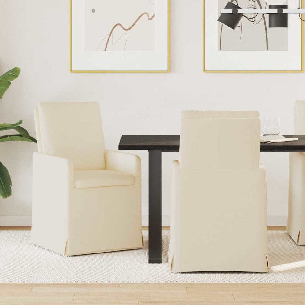 vidaXL Matstolar 2 pcs Beige 57 x 67 x 98 cm Linne