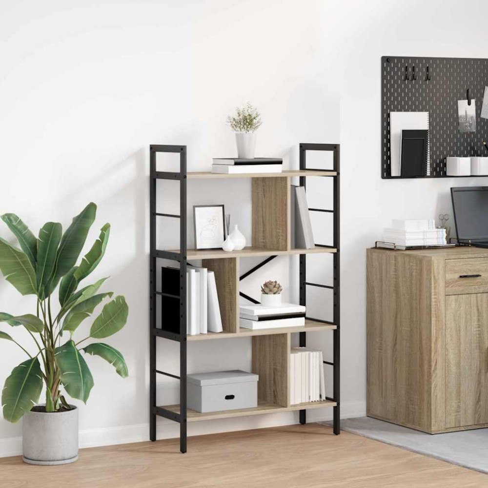 vidaXL Hyllsystem Sonoma-ek 75 x 30 x 123,5 cm Konstruerat trä