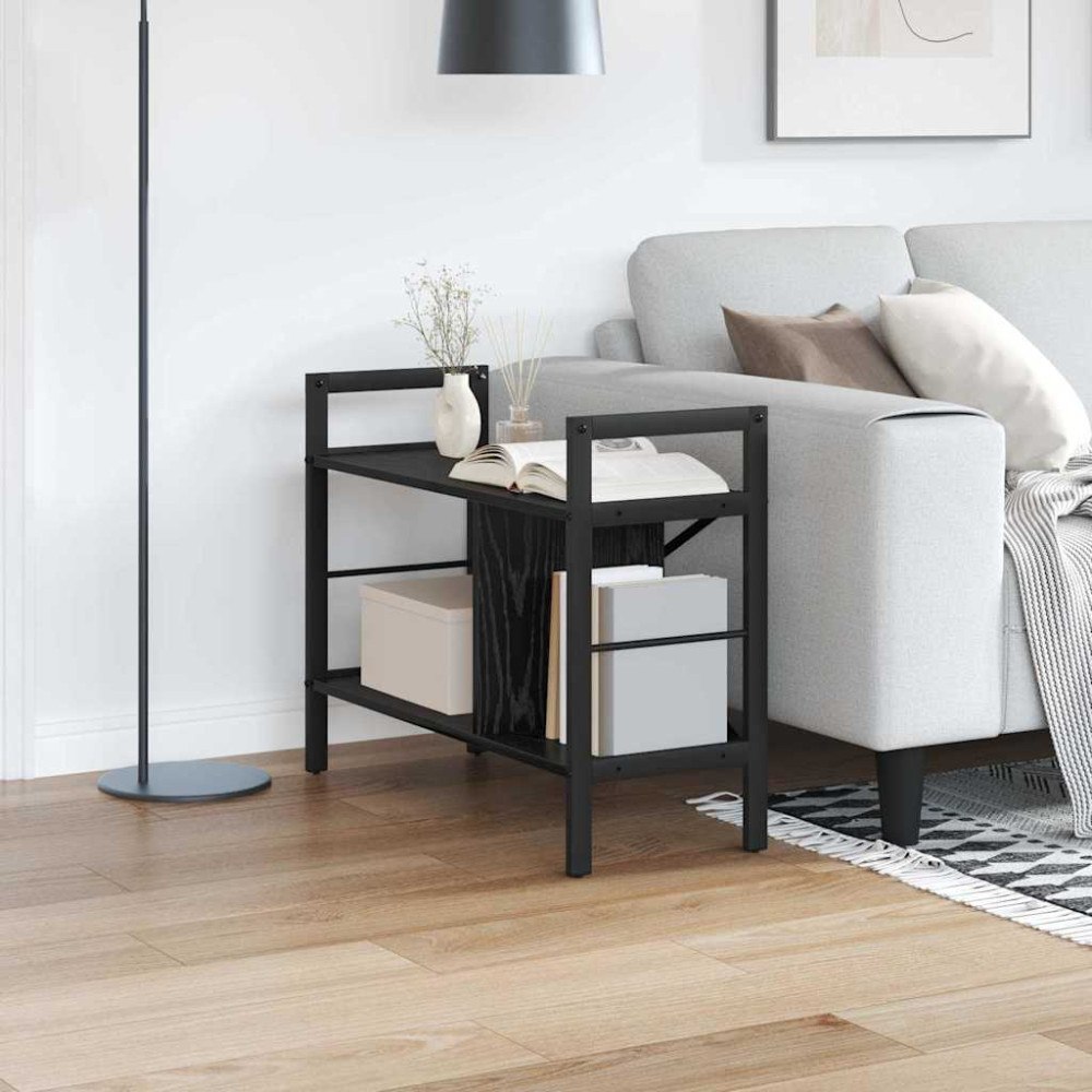 vidaXL Hyllsystem Svart Ek 75 x 30 x 58,5 cm Konstruerat trä