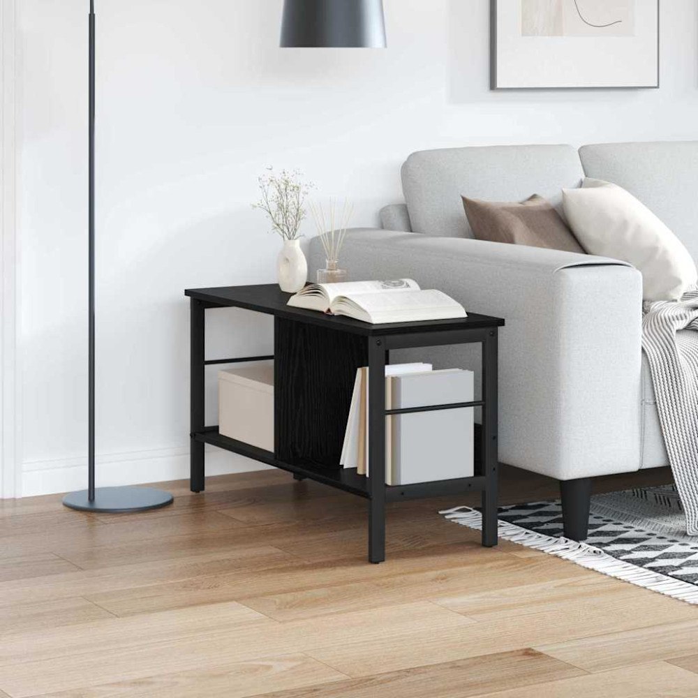 vidaXL Hyllsystem Svart Ek 82 x 32 x 47 cm Konstruerat trä