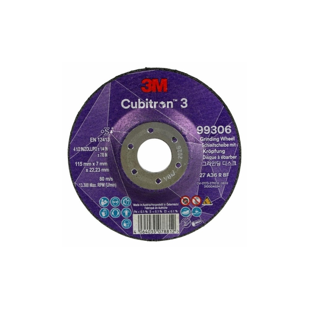 3M 3M 86647, kapskiva, metall, keramisk fiber, 12250 rpm, rund,...