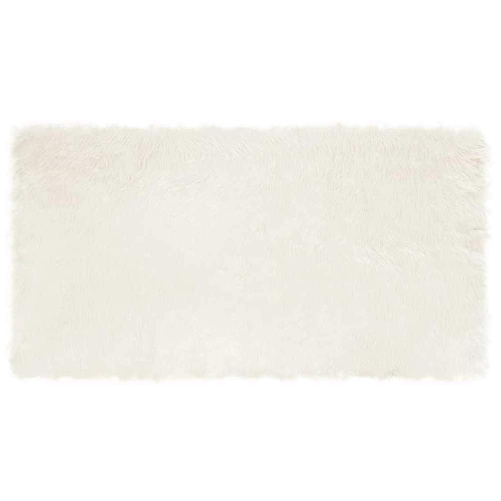 vidaXL Fusk Skinnmatta Tafalla Vit 80 x 150 cm Polyester