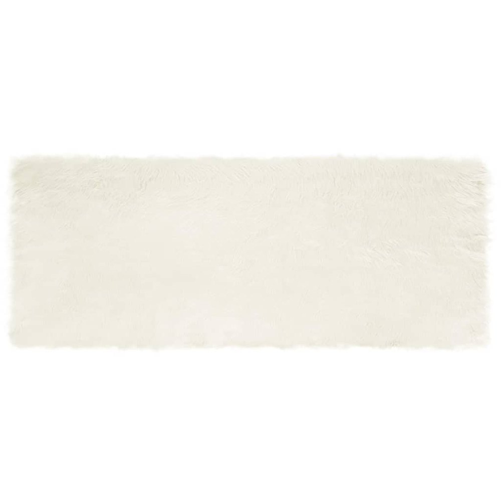 vidaXL Syntetisk Fårskinnsmatta Vit 80 x 200 cm Polyester