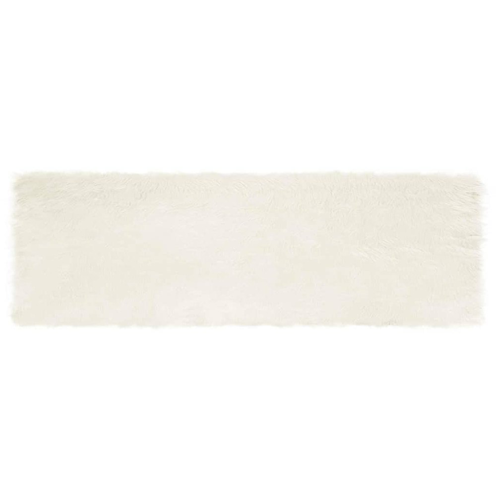 vidaXL Fusk Skinnmatta Tafalla Vit 80 x 250 cm Polyester