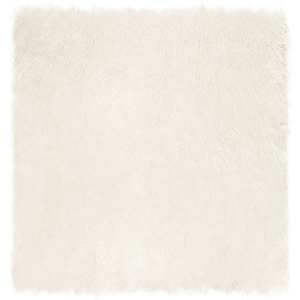 vidaXL Fusk Skinnmatta Tafalla Vit 120 x 120 cm Polyester