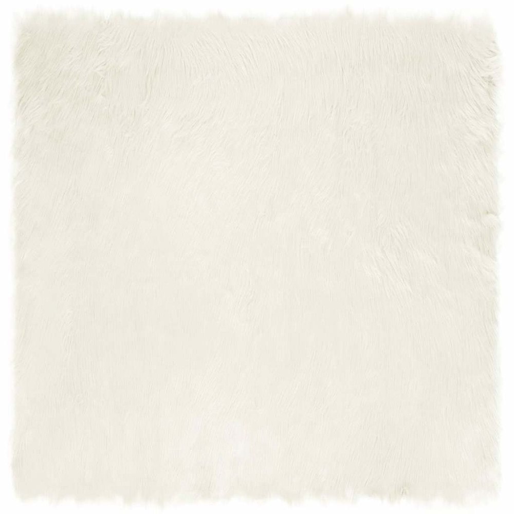 vidaXL Syntetisk Fårskinnsmatta Vit 160 x 160 cm Polyester