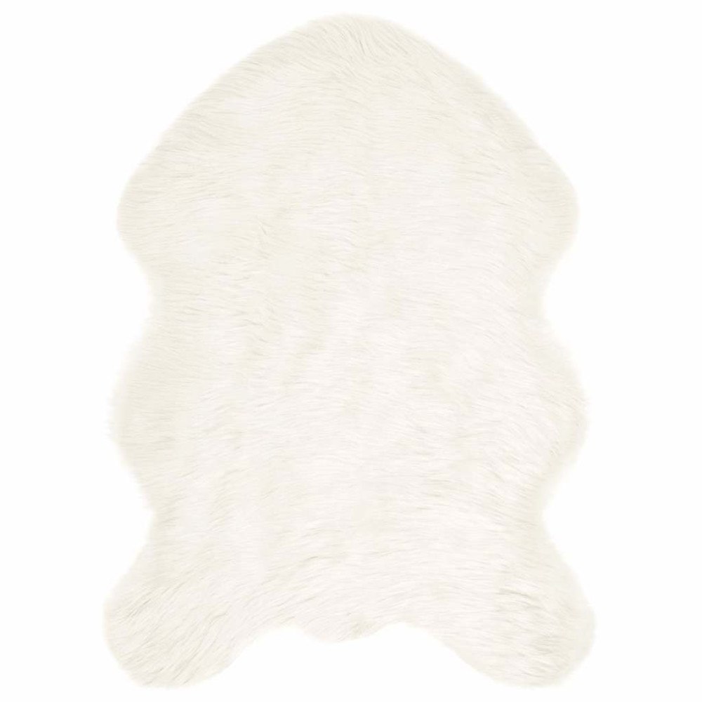 vidaXL Fusk Skinnmatta Tafalla Vit 60 x 90 cm Polyester