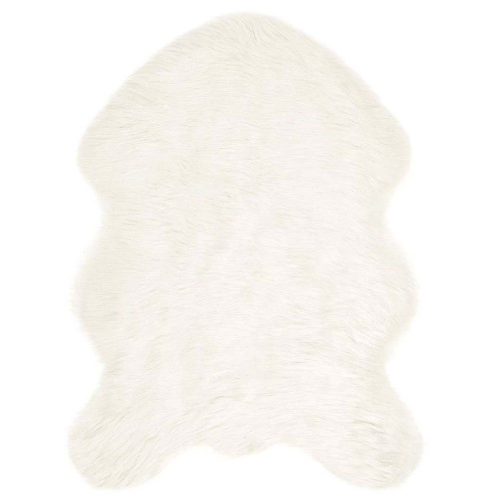 vidaXL Fusk Skinnmatta Tafalla Vit 80 x 120 cm Polyester