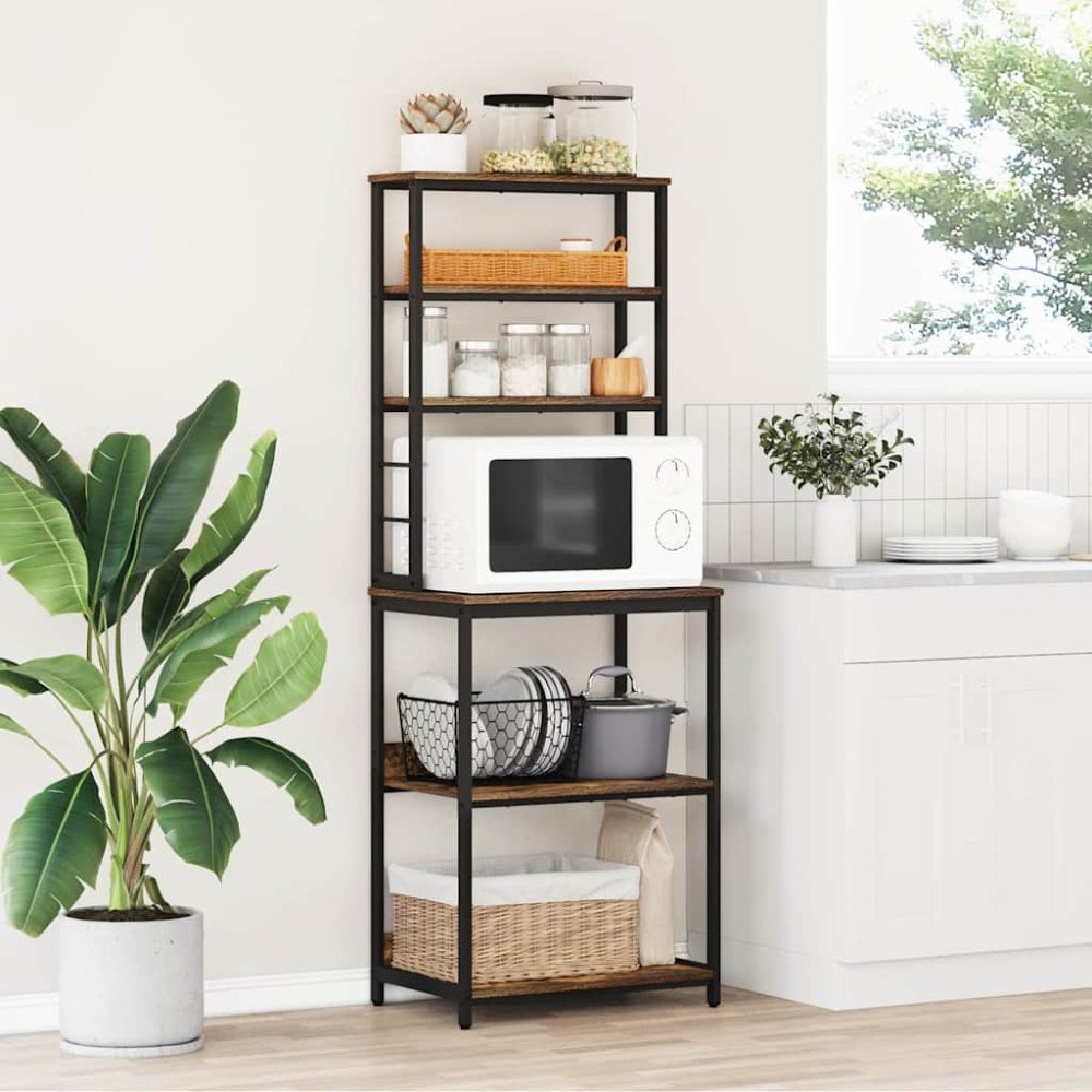 vidaXL Köks hylla Rökt ek 60 x 40 x 168 cm Konstruerat trä