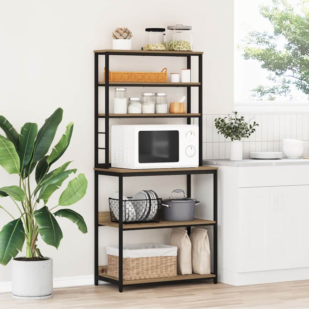 vidaXL Köks hylla Artisan Ek 80 x 40 x 168 cm Konstruerat trä