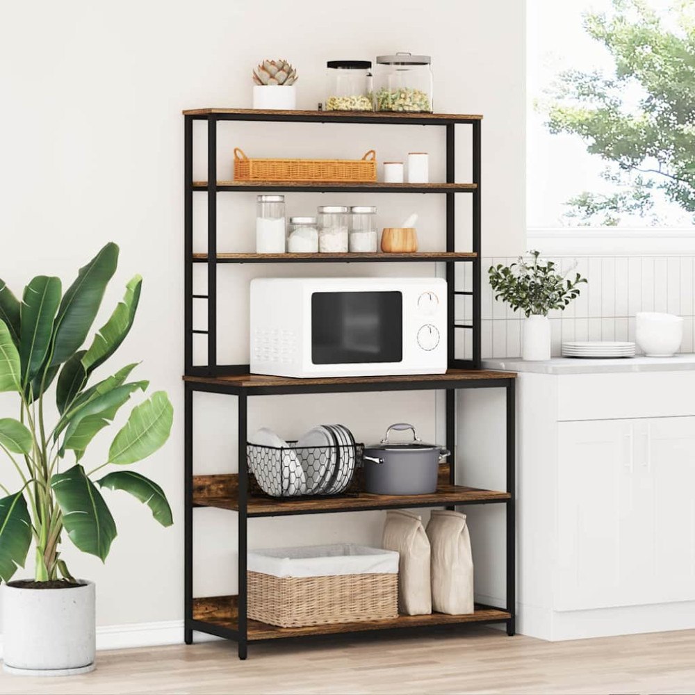 vidaXL Köks hylla Rökt ek 100 x 40 x 168 cm Konstruerat trä