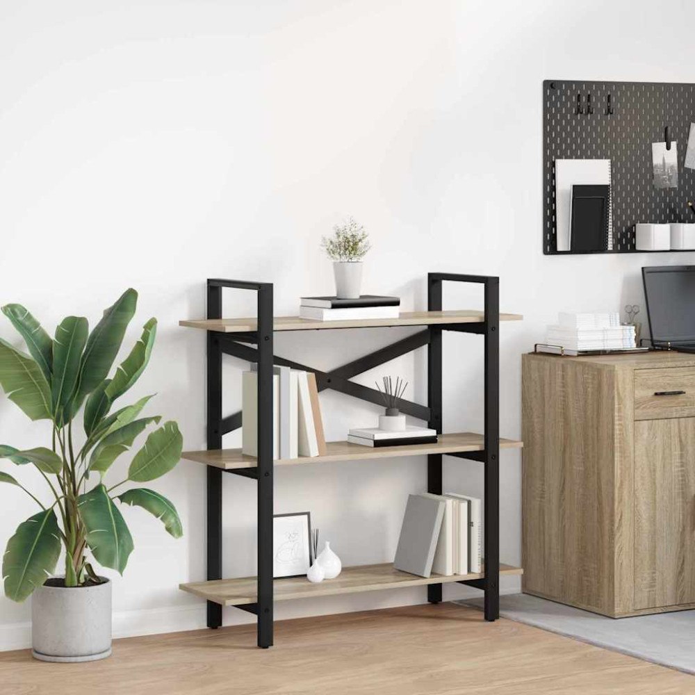 vidaXL Hyllsystem Sonoma-ek 100 x 33,5 x 102 cm Konstruerat trä