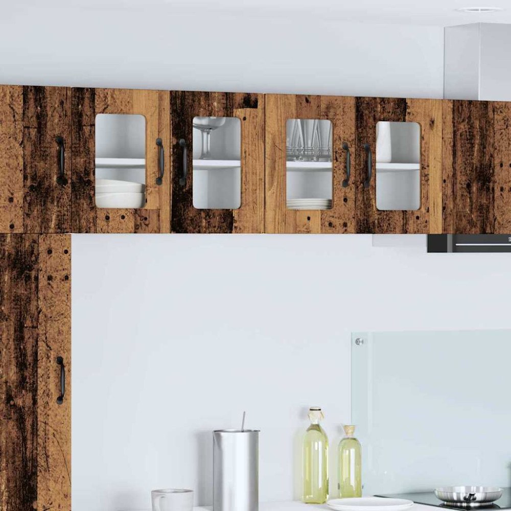 vidaXL Köksskåp 2 pcs Gammalt trä 60 x 31 x 40 cm Konstruerat trä