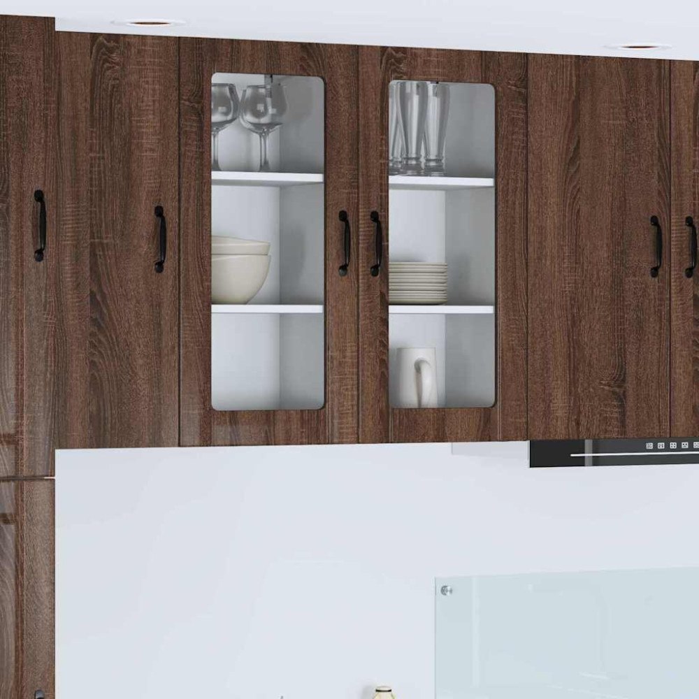 vidaXL Väggskåp för kök Brun Ek 40 x 31 x 80 cm Konstruerat trä