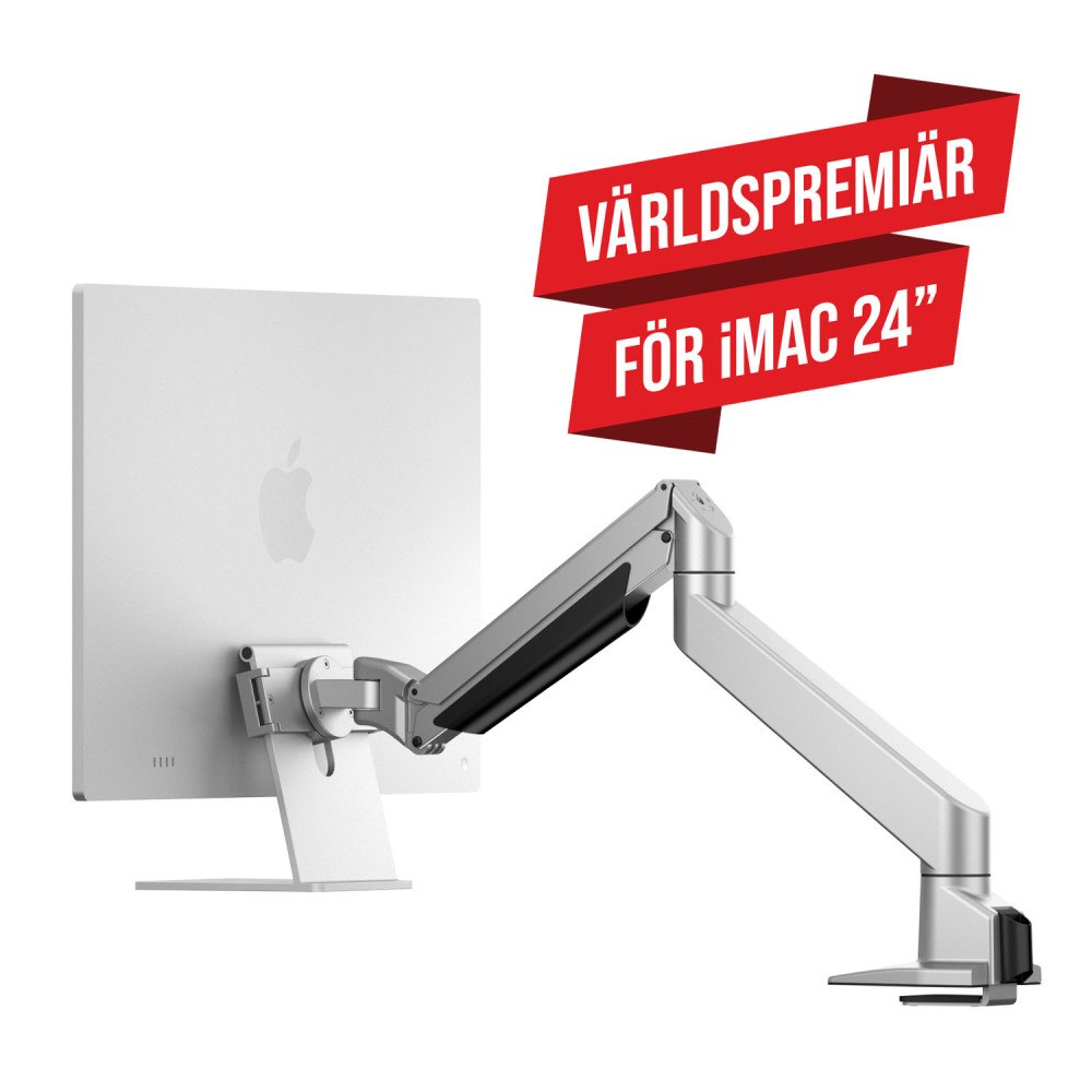MULTIBRACKETS Multibrackets M Gas Lift Arm iMac® 24” Silver – Monitorarm för iMac® 24", Gasfjädrad höj, sänk och vridbar, Silver