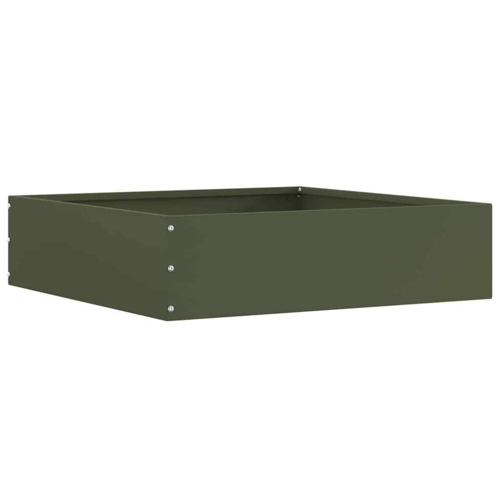 vidaXL Kant för gräsmatta Olivgrön 50 x 50 x 13 cm Stål