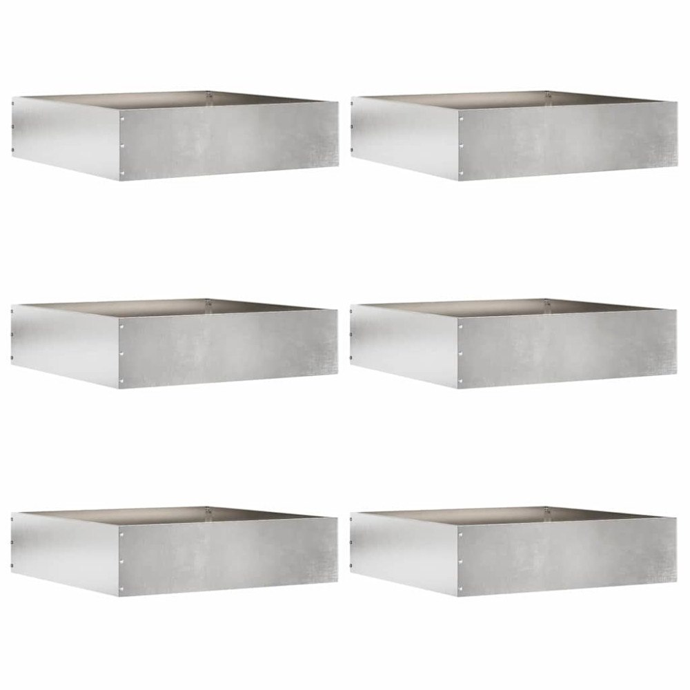 vidaXL Kant för gräsmatta 6 pcs Silver 50 x 50 x 13 cm Rostfritt stål