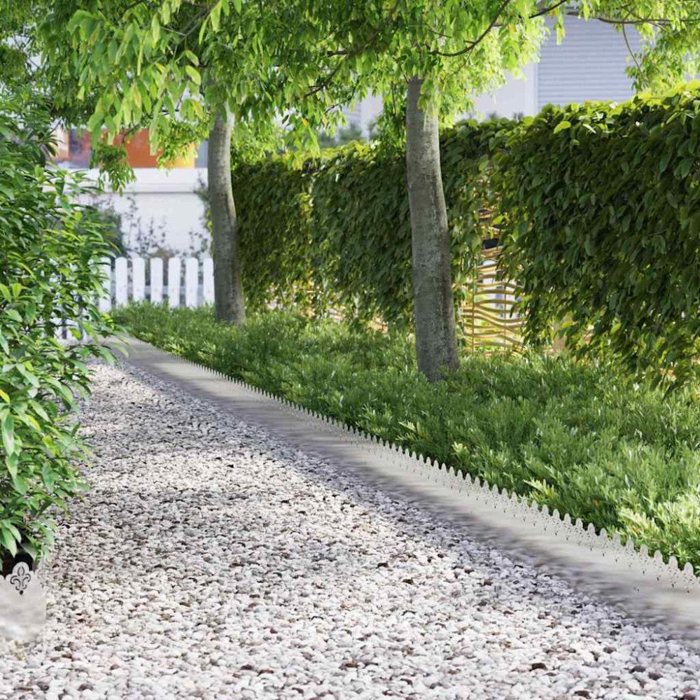 vidaXL Gräskanter 30 pcs Silver 103 x 0,05 x 22 cm Rostfritt stål