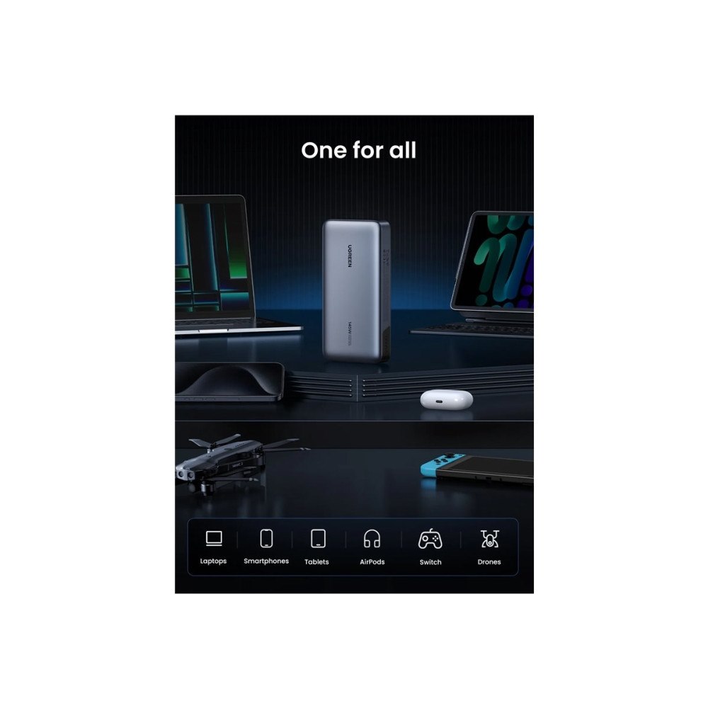 Ugreen Ugreen strömförsörjningsbank - för bärbar dator - USB, 2 x USB-C - 145 Watt