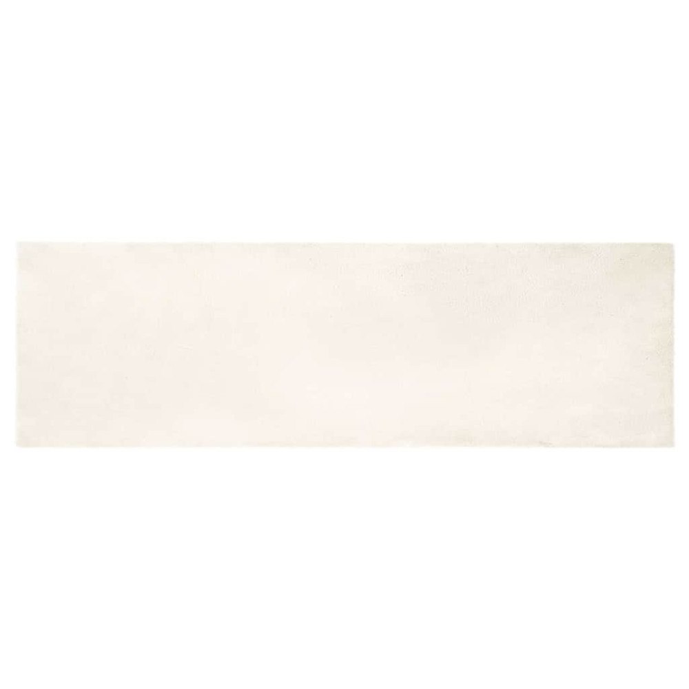 vidaXL Fusk-kaninpälsmatta Vit 80 x 250 cm Polyester