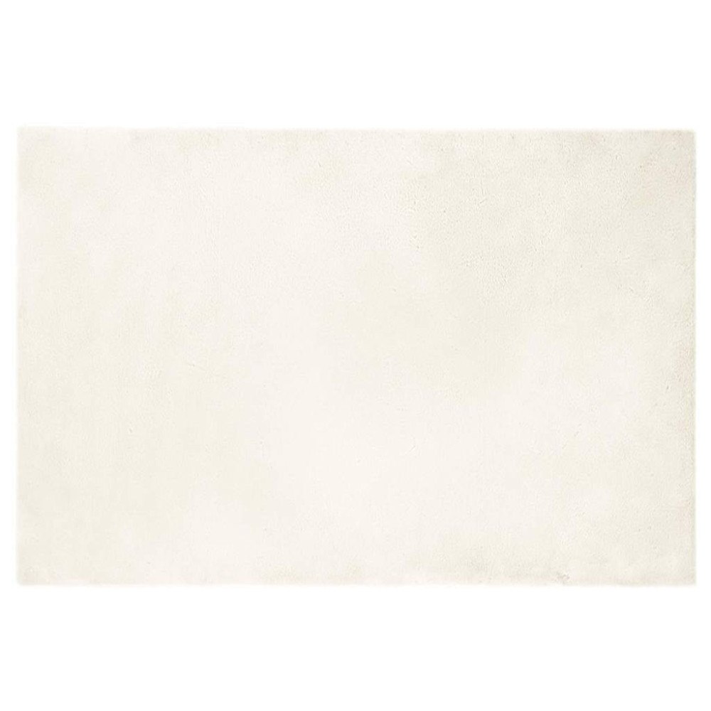 vidaXL Fusk-kaninpälsmatta Vit 120 x 170 cm Polyester