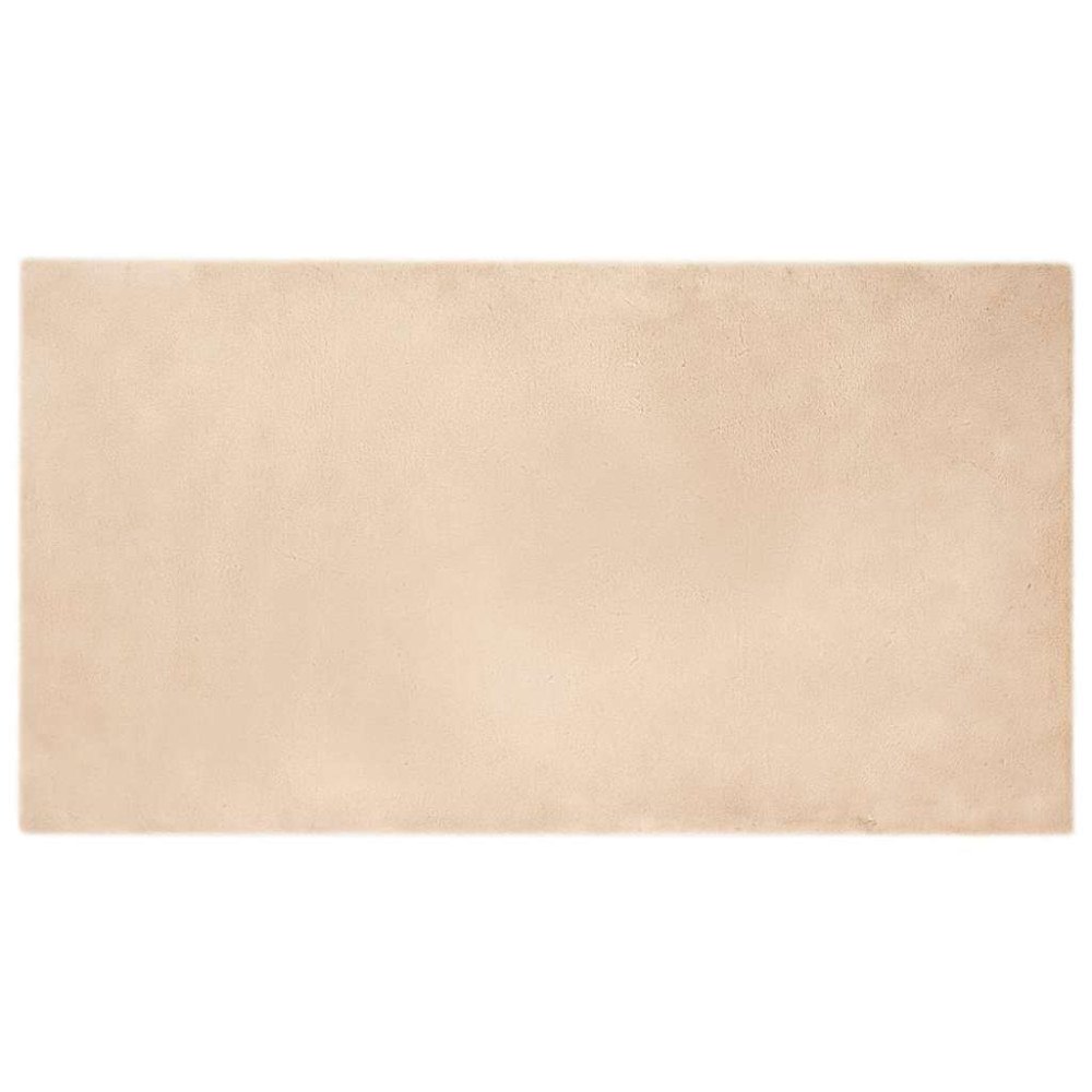 vidaXL Fusk-kaninpälsmatta Beige 80 x 150 cm Polyester