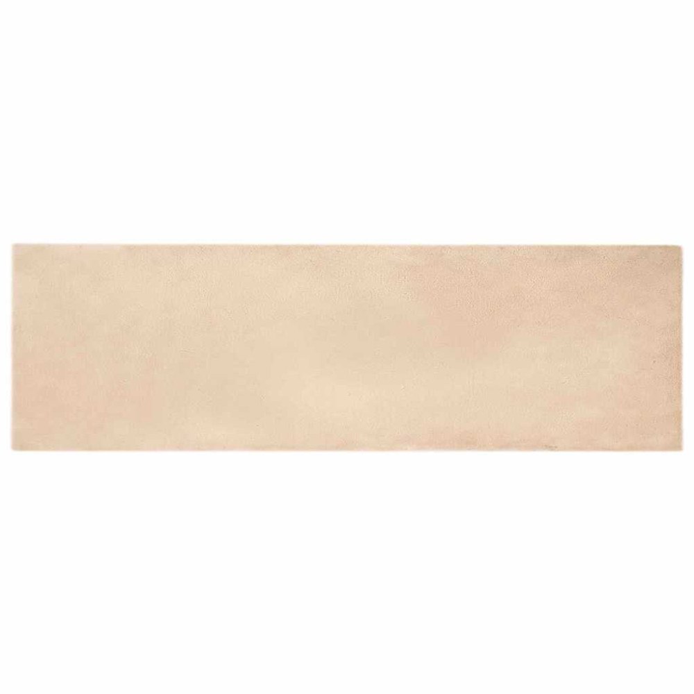 vidaXL Fusk-kaninpälsmatta Beige 80 x 250 cm Polyester