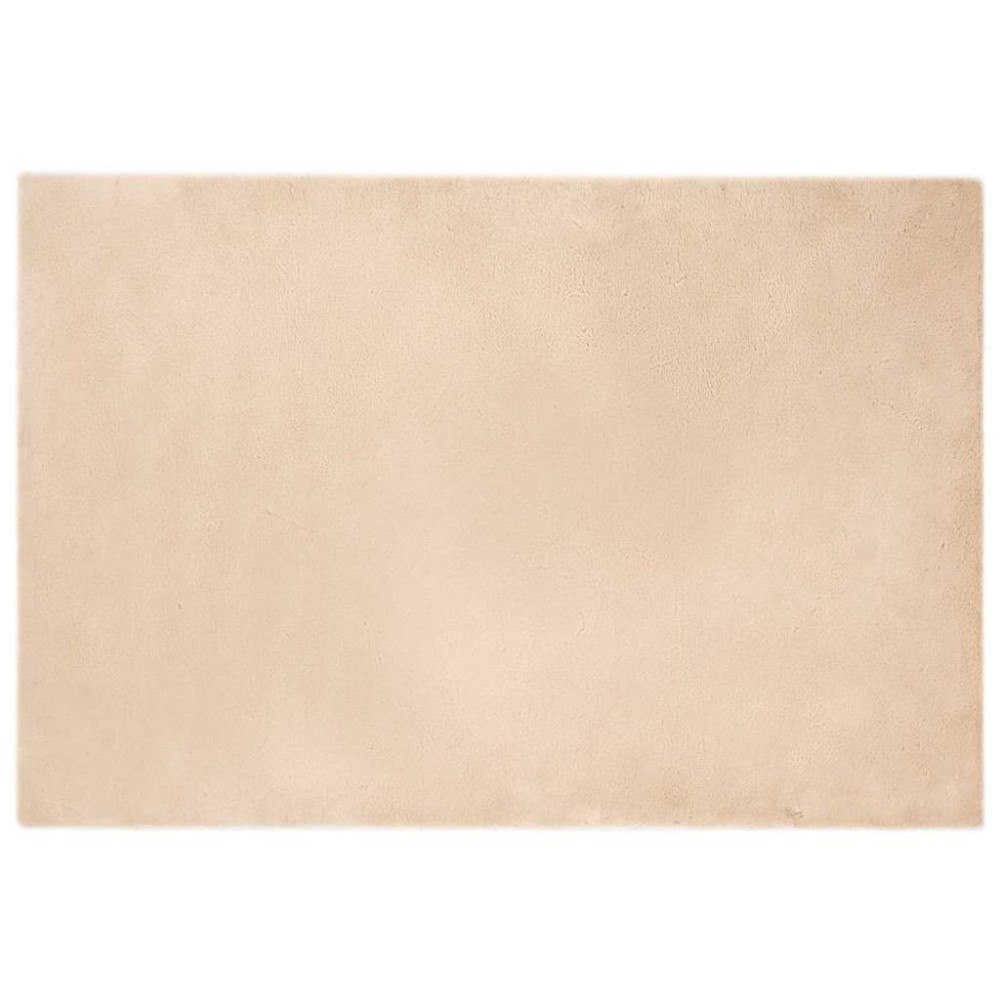 vidaXL Fusk-kaninpälsmatta Beige 120 x 170 cm Polyester
