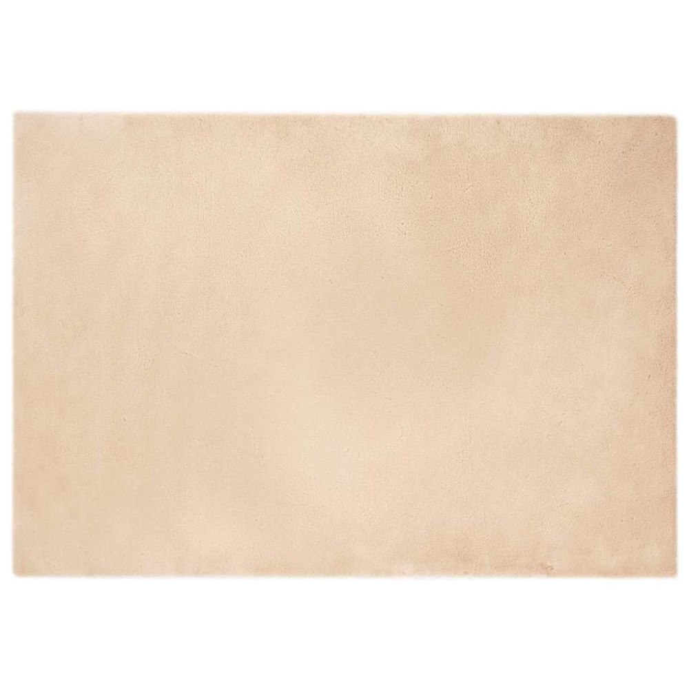 vidaXL Fusk-kaninpälsmatta Beige 140 x 200 cm Polyester