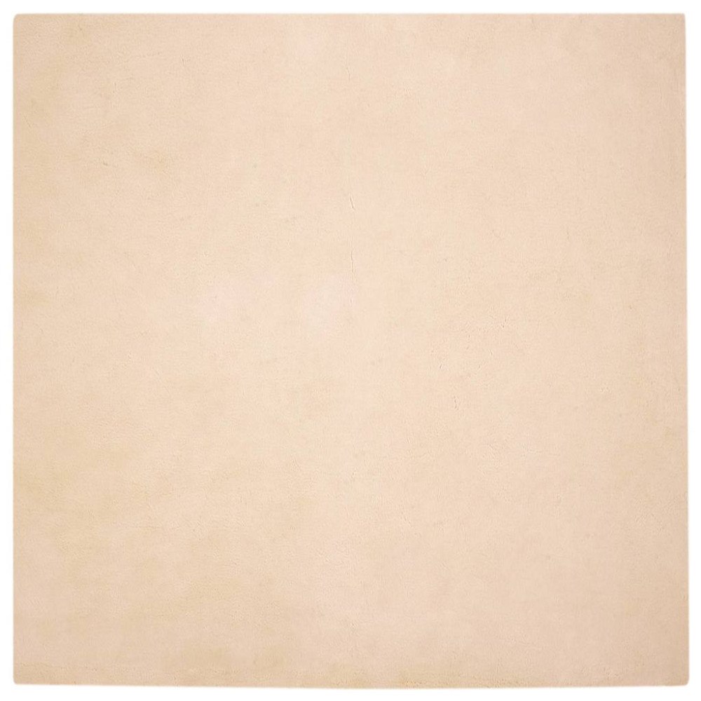 vidaXL Fusk-kaninpälsmatta Beige 120 x 120 cm Polyester