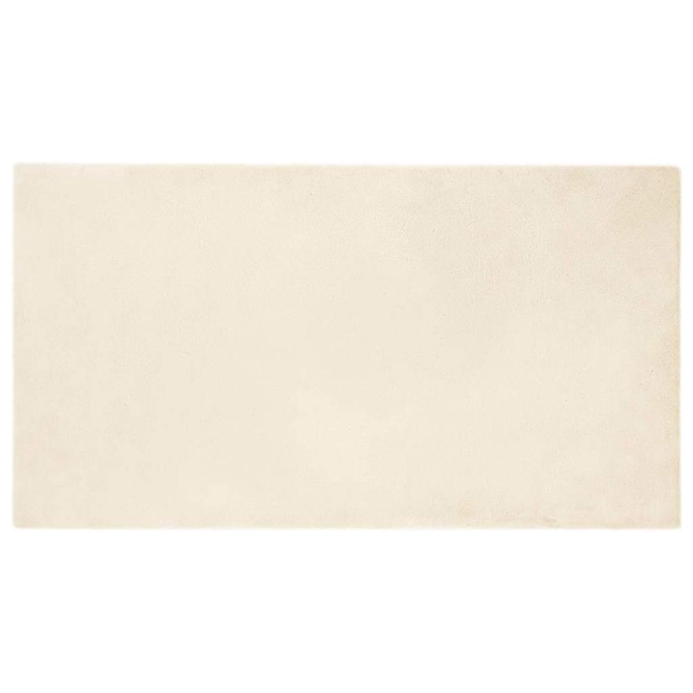 vidaXL Fusk-kaninpälsmatta Kräm 80 x 150 cm Polyester