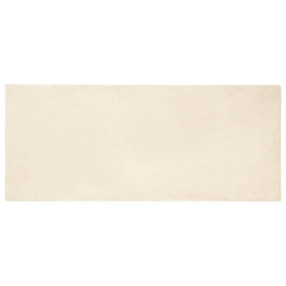 vidaXL Fusk-kaninpälsmatta Kräm 80 x 200 cm Polyester