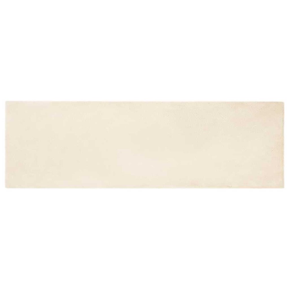 vidaXL Fusk-kaninpälsmatta Kräm 80 x 250 cm Polyester