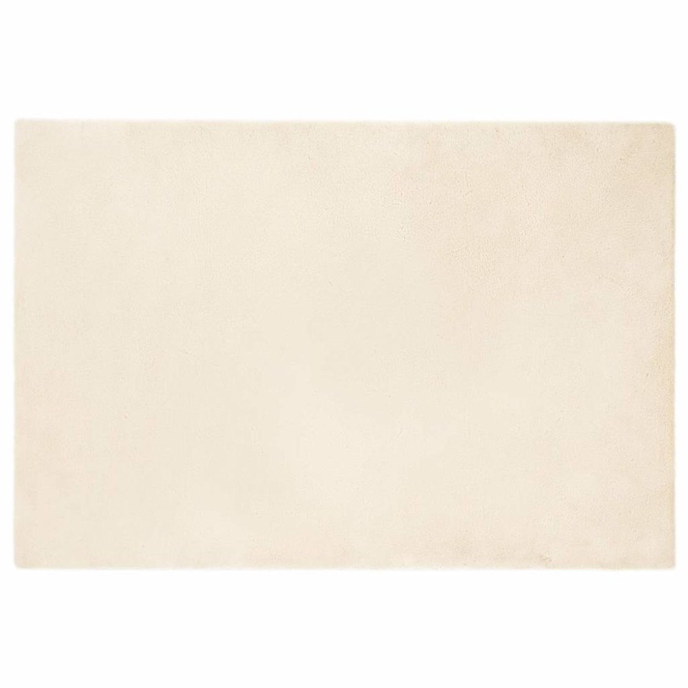 vidaXL Fusk-kaninpälsmatta Kräm 120 x 170 cm Polyester