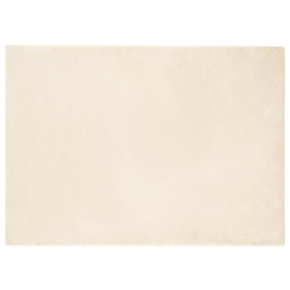 vidaXL Fusk-kaninpälsmatta Kräm 200 x 280 cm Polyester