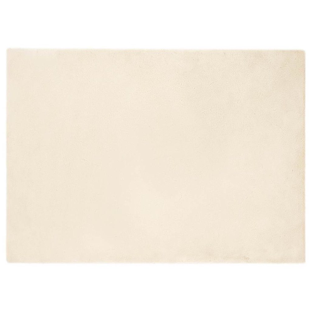 vidaXL Fusk-kaninpälsmatta Kräm 240 x 340 cm Polyester