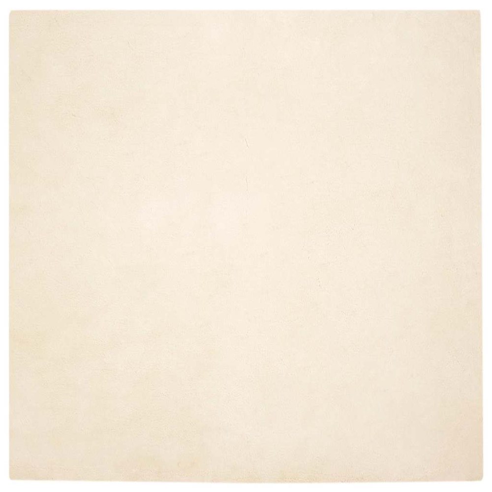 vidaXL Fusk-kaninpälsmatta Kräm 160 x 160 cm Polyester