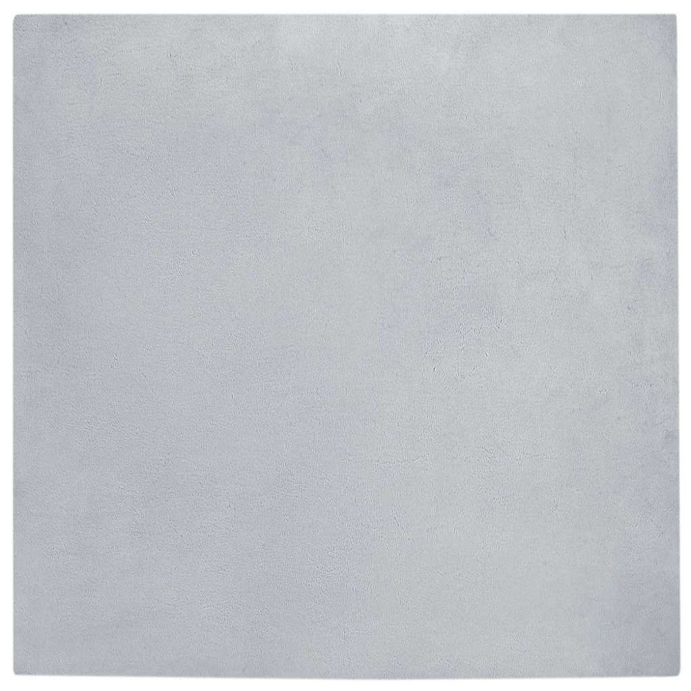 vidaXL Fusk-kaninpälsmatta Grå 120 x 120 cm Polyester