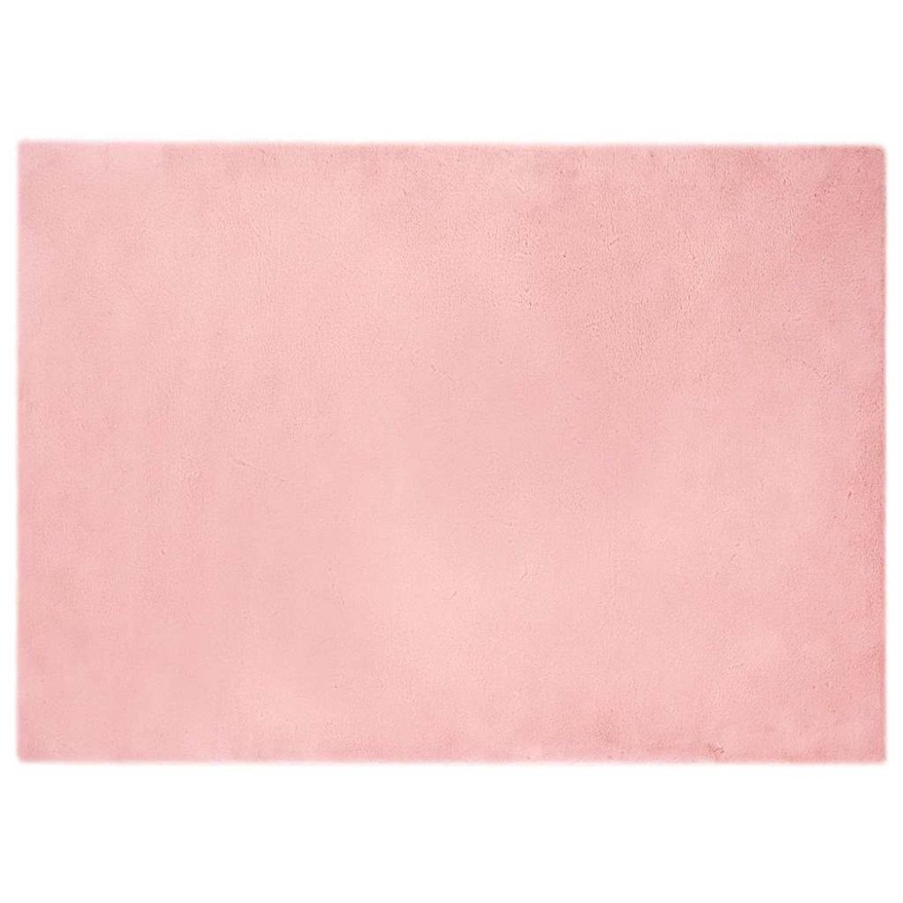 vidaXL Fusk-kaninpälsmatta Olite Rosa 200 x 280 cm Polyester