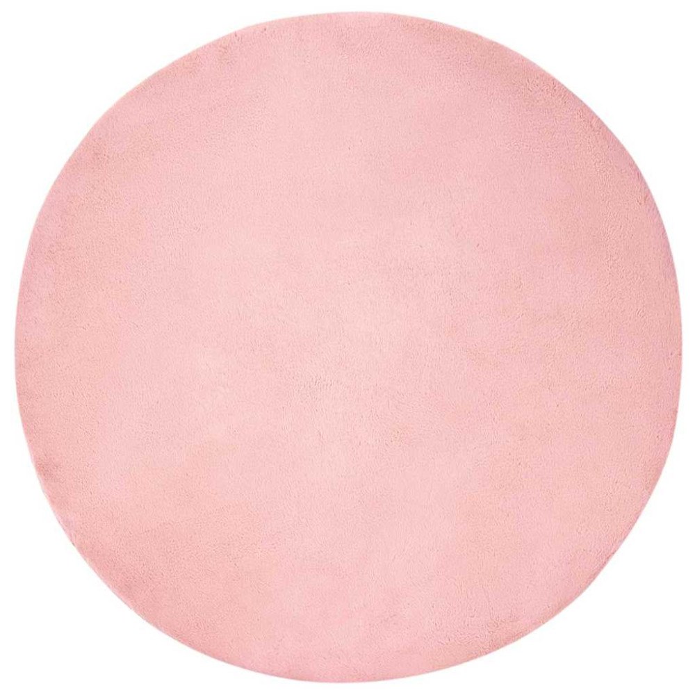 vidaXL Fusk-kaninpälsmatta Olite Rosa Ø 160 cm Polyester