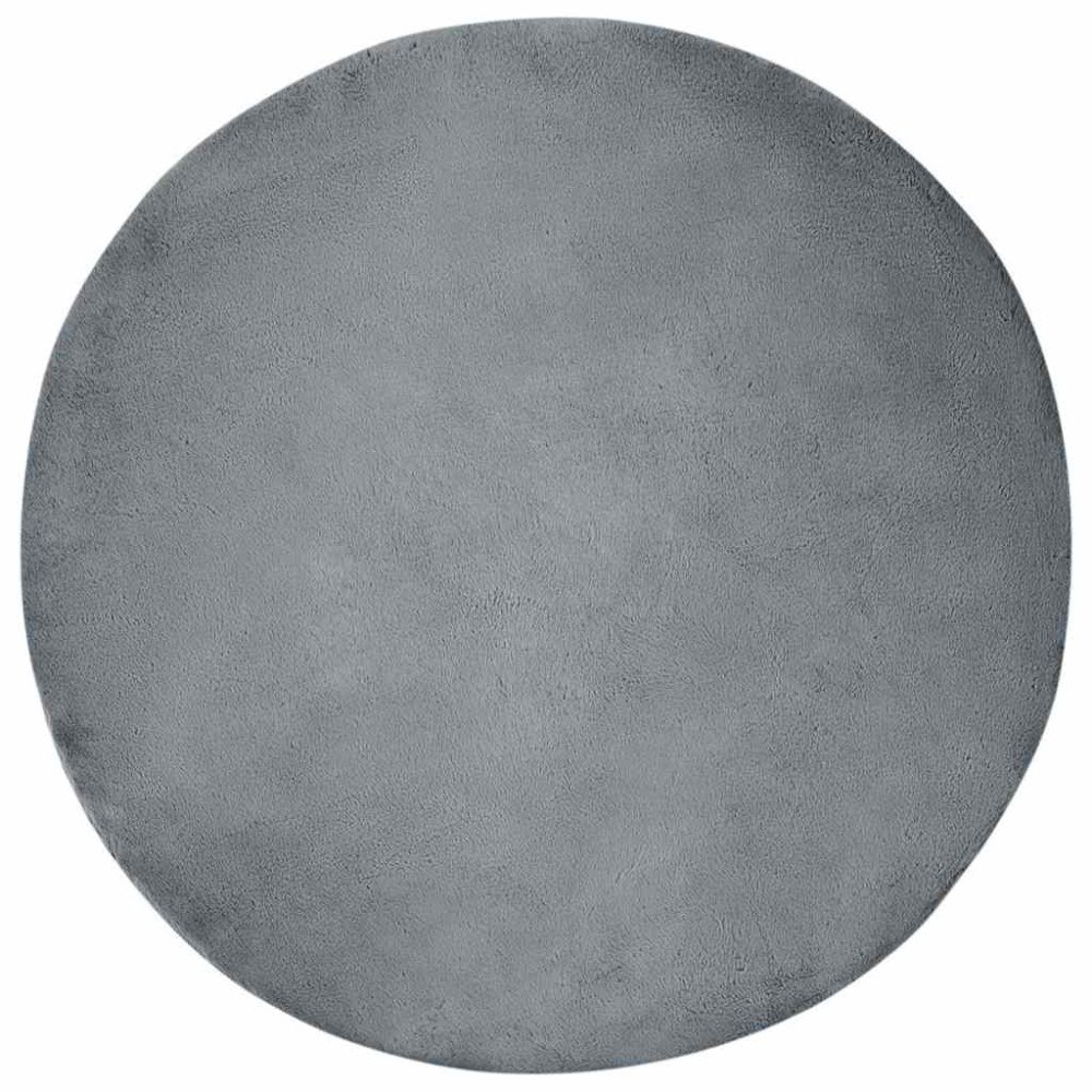 vidaXL Fusk-kaninpälsmatta Olite Antracit Ø 120 cm Polyester