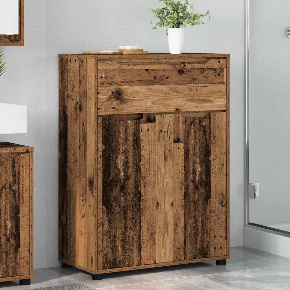 vidaXL Badrumsskåp Gammalt trä 72,5 x 36,5 x 100 cm Konstruerat trä