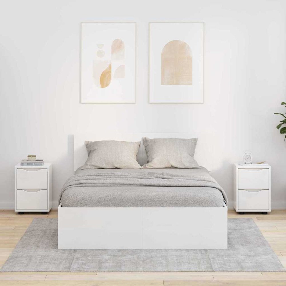 vidaXL Sängbord 2 pcs Högblanka vita 30,5 x 30 x 43 cm Konstruerat trä