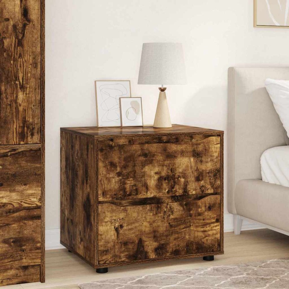 vidaXL Förvaringsskåp Rökt ek 60 x 48 x 57 cm Konstruerat trä