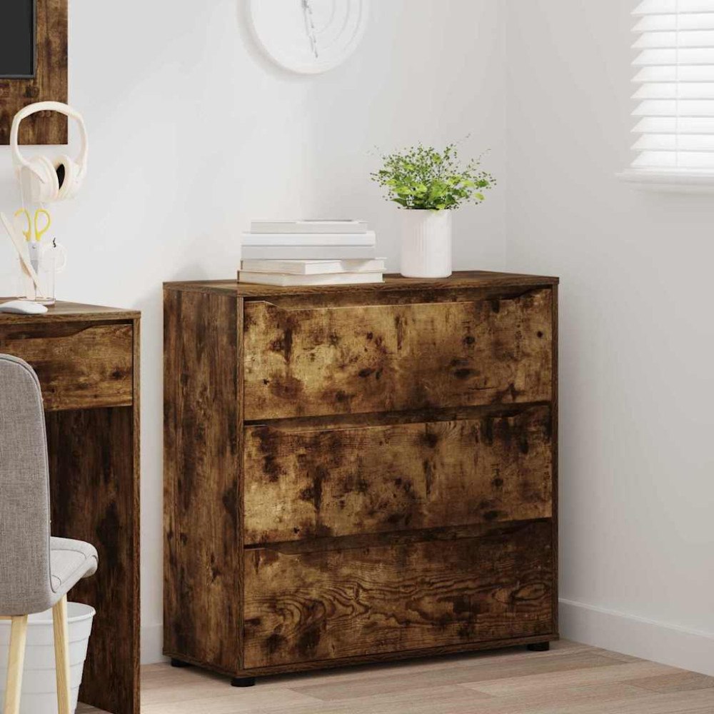 vidaXL Förvaringsskåp Rökt ek 80 x 31 x 81 cm Konstruerat trä