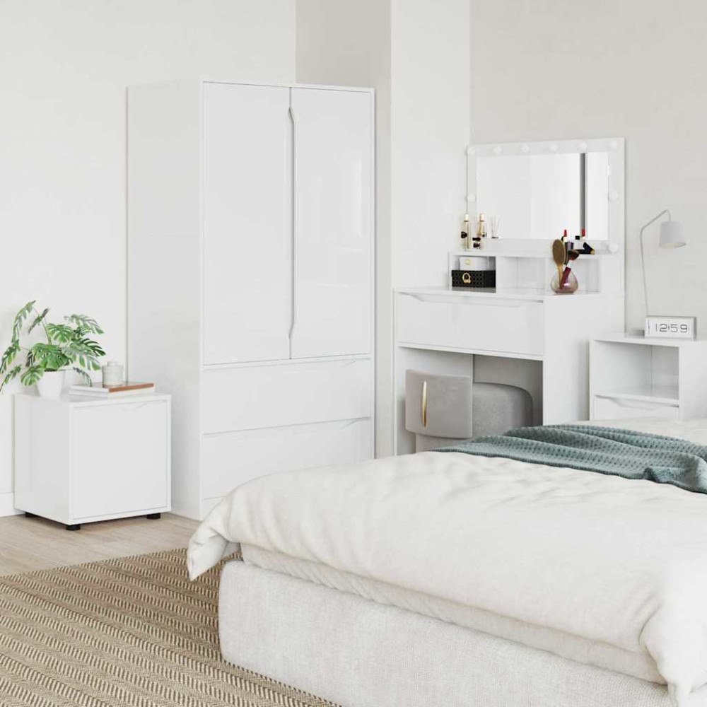 vidaXL Badrumsskåp Högblanka vita 40,5 x 40 x 44 cm Konstruerat trä