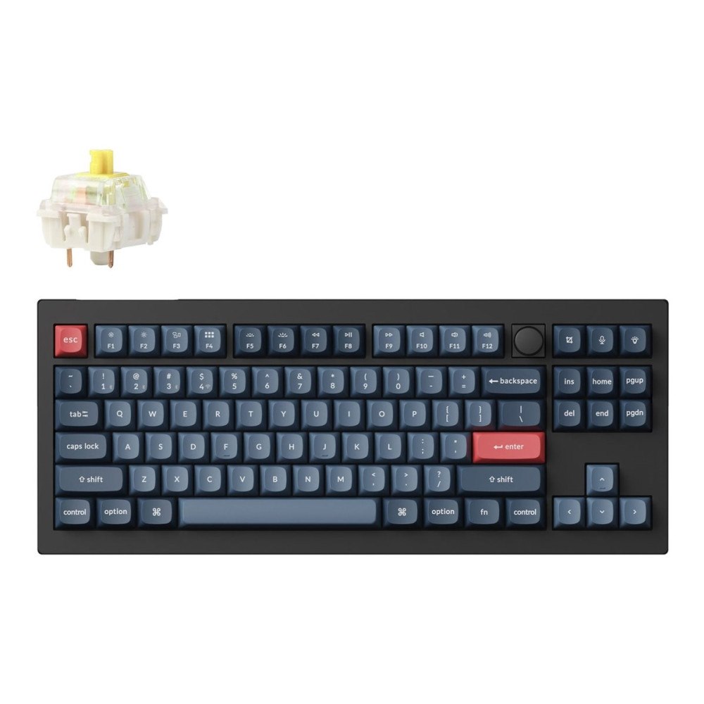 Keychron Keychron V3 Max - tangentbord - QMK/VIA, anpassat mekaniskt, helt monterat reglage TKL - kolsvart Inmatningsenhet