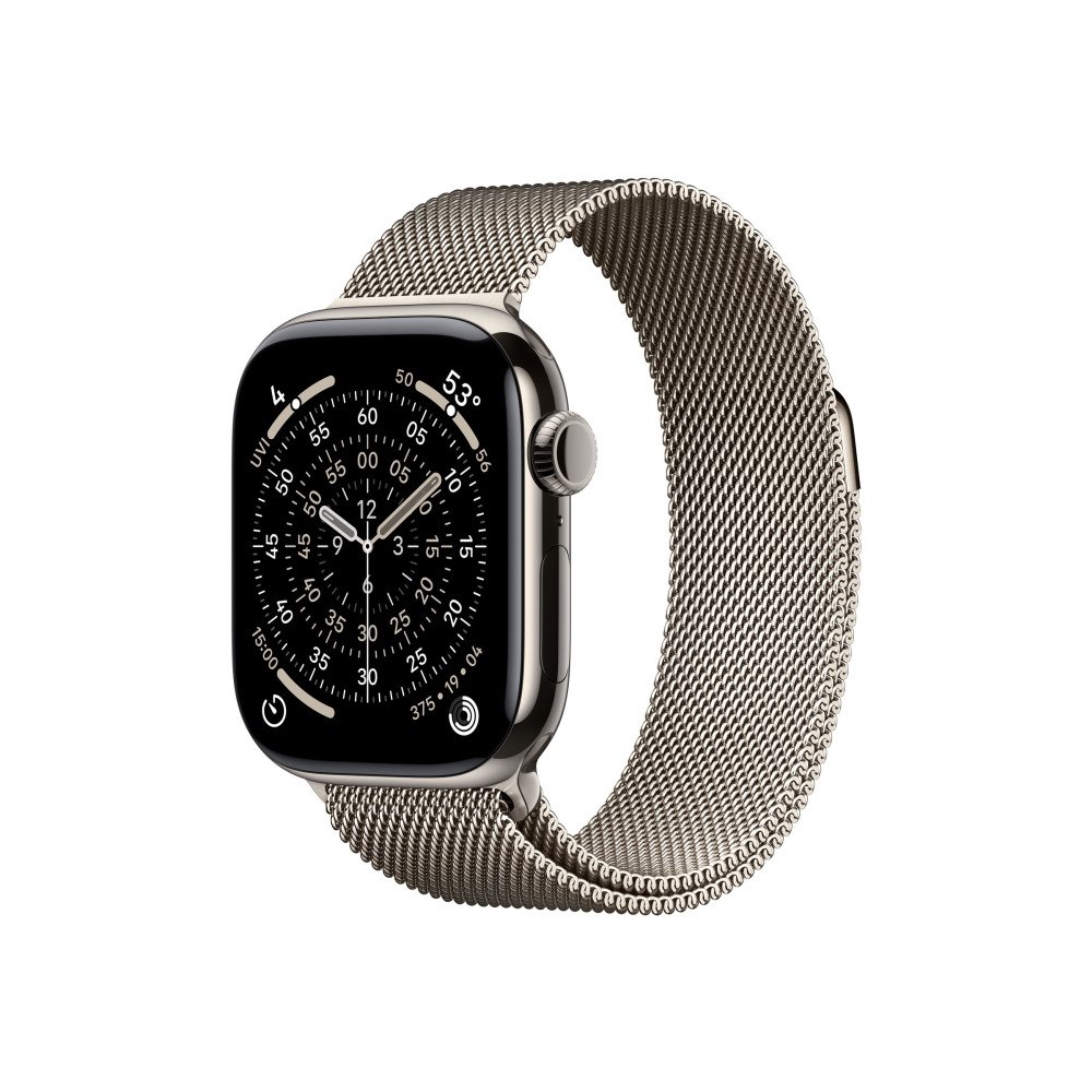 Apple Apple Watch Series 11 (GPS + Cellular) - naturlig titan - smart klocka med milanesisk loop - naturlig - 64 GB