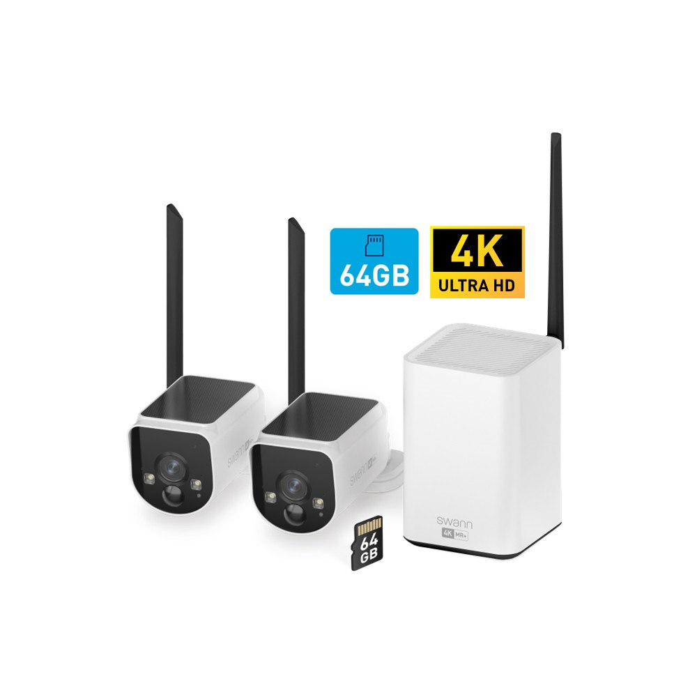 Swann Swann MaxRanger4K™ 2-Pack Trådlös Kamera Övervakningssystem inkl 64GB SD Card Hub