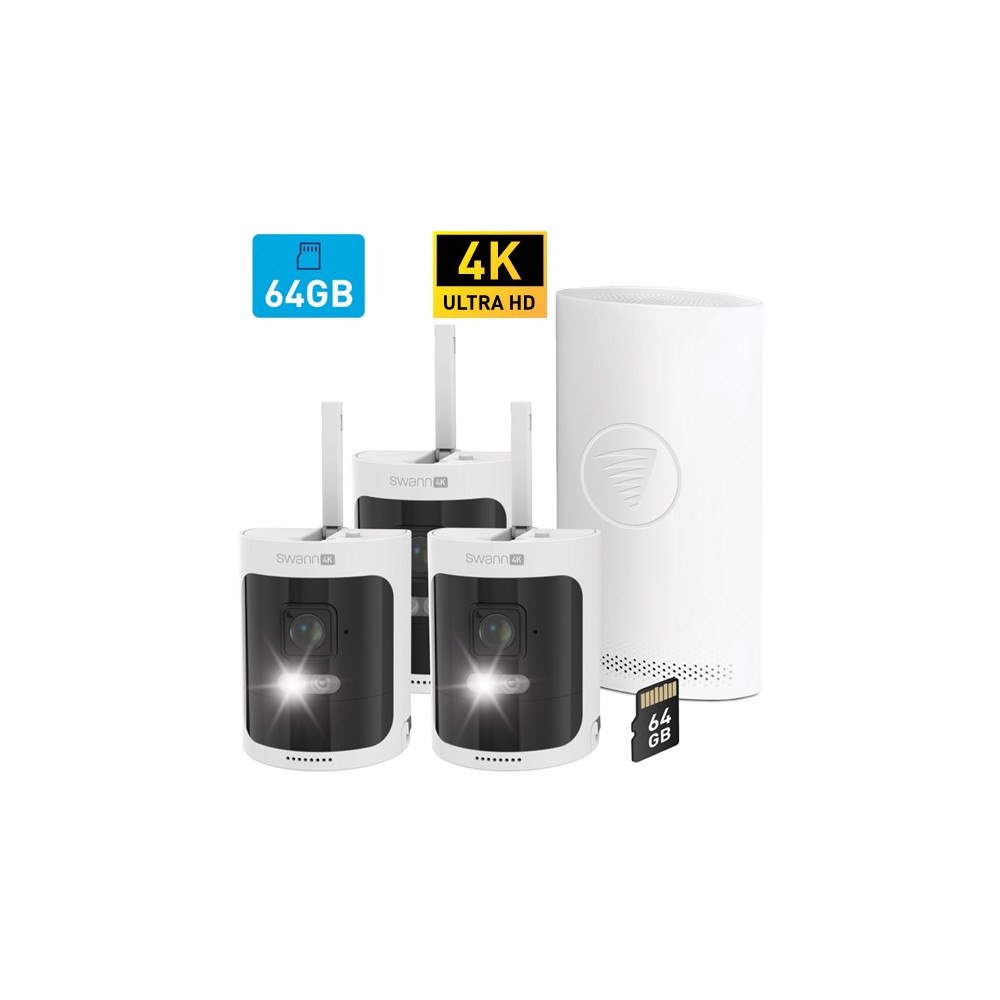 Swann Swann Allsecure4K™ 3-Pack Trådlöst Övervakningskamerasystem inkl 64GB SD Card Hub